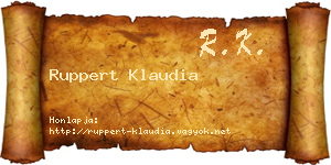 Ruppert Klaudia névjegykártya