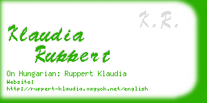 klaudia ruppert business card